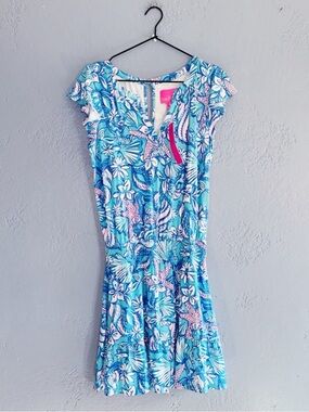 Lilly Pulitzer Ravi Romper Amalfi Blue Sound the Sirens Dress Size Small